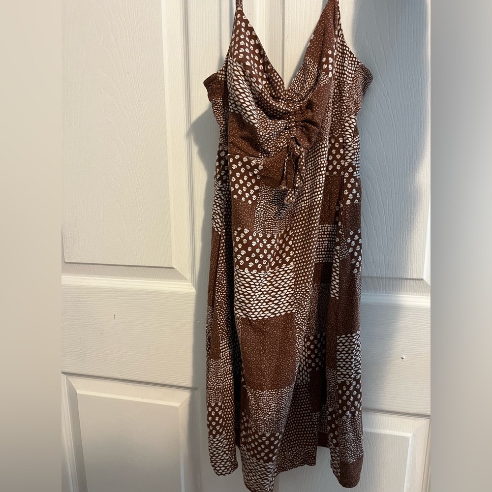 brown patchwork dress by l.a hearts pacsun size small
